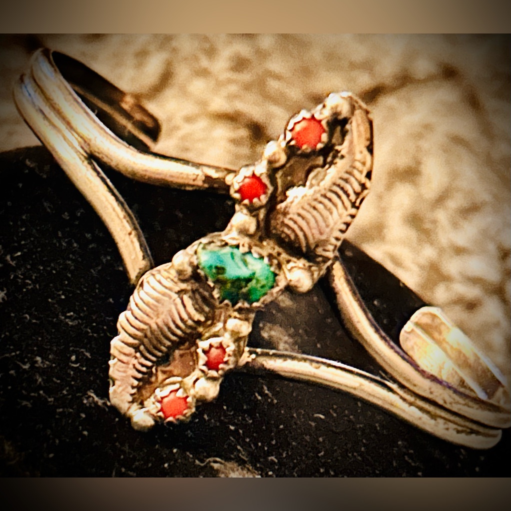 Bintage Sterling Silver Native American Cuff